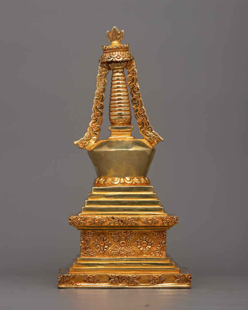 Gold-Adorned Buddha Stupa | Enhance Your Meditation