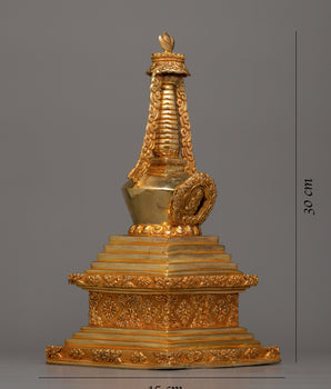 Gold-Adorned Buddha Stupa | Enhance Your Meditation