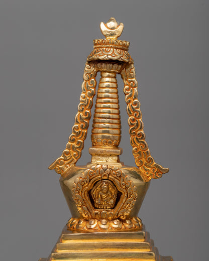 Gold-Adorned Buddha Stupa | Enhance Your Meditation