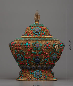 24k Gold Plated Buddhist Rice Pot | For Sacred Offerings and Ceremonies
