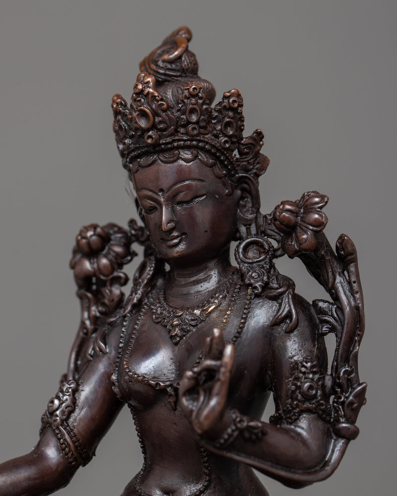Green Tara Machine Made Statue | Elevate Your Sacred Space with Tara's Tranquil Energy