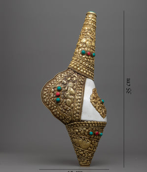 Brass Conch Shell Horn | Sacred Sound for Meditation and Ceremonies