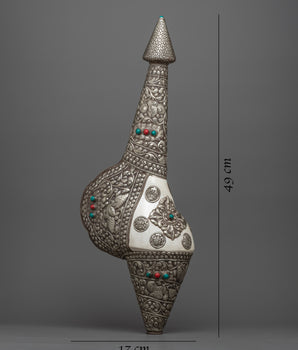 Spiritual White Metal Shankha | Shankha for Religious Ceremonies