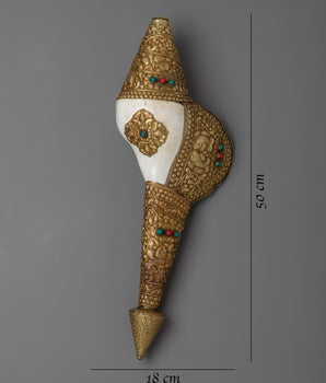 Handcrafted Brass Shankh | Spiritual Hindu & Buddhist Ritual Instrument