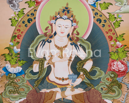 Hand-Painted Vajrasattva Deity Thangka | Symbol of Purification and Healing