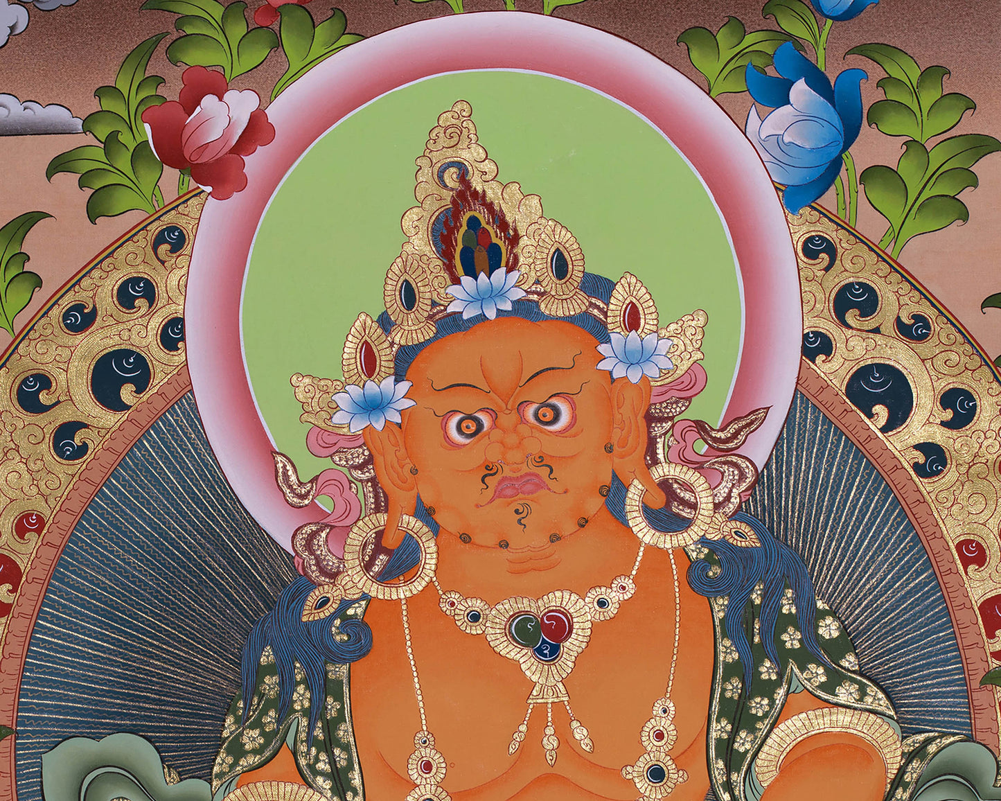 Dzambala Wealth Deity Thangka Painting | Kubera God of Wealth