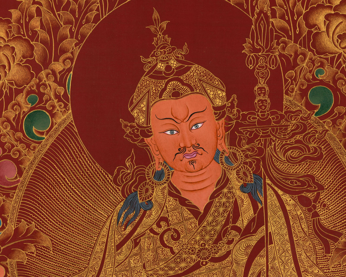 Guru Rinpoche Padmasambhava Thangka Painting | Red Background