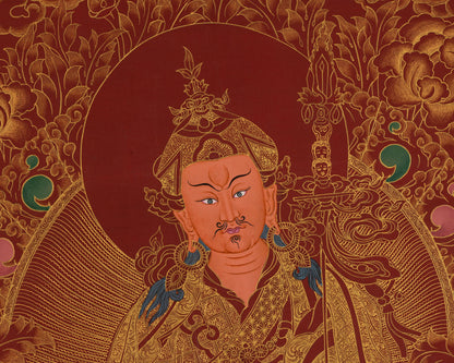 Guru Rinpoche Padmasambhava Thangka Painting | Red Background