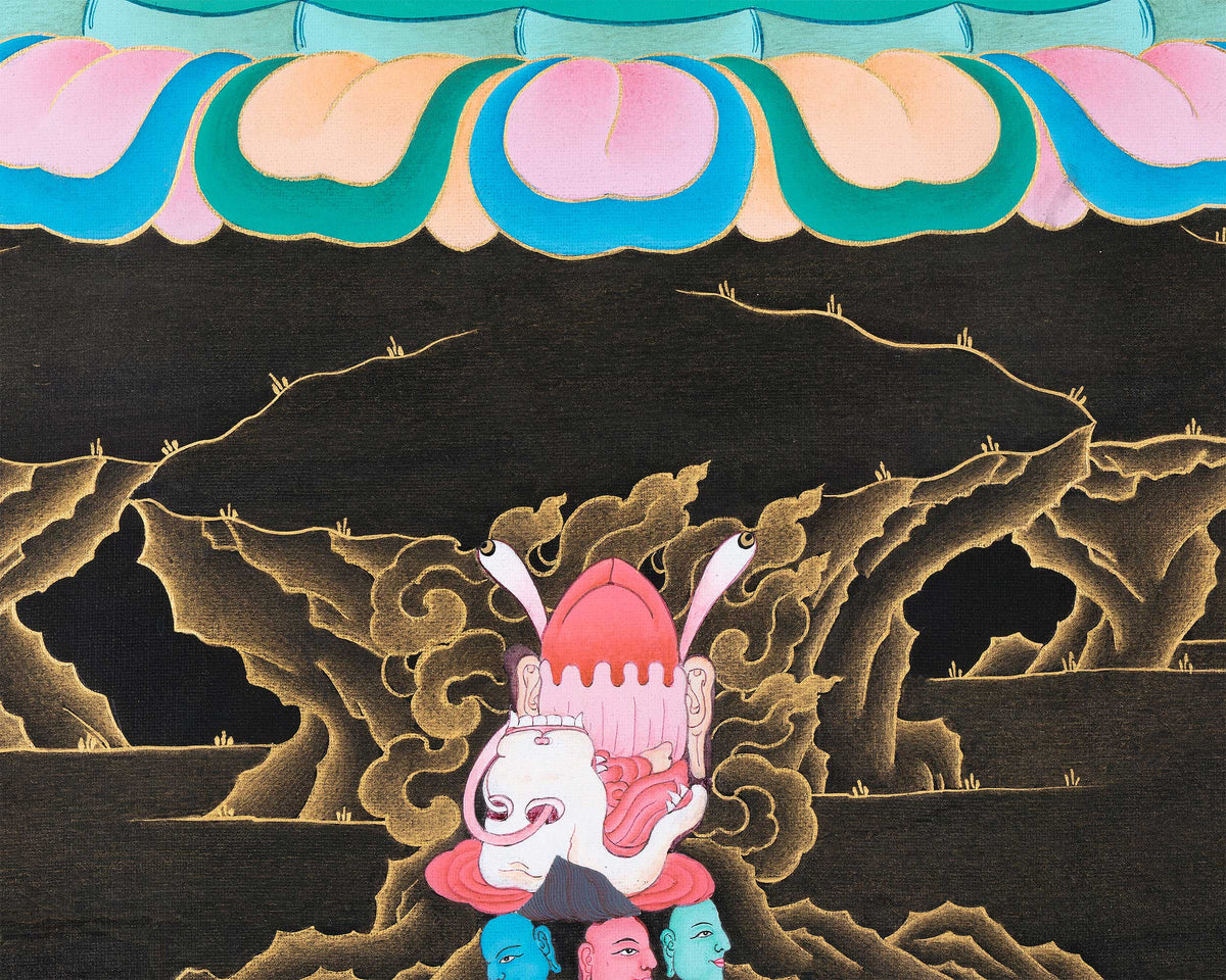 Vajrakilaya with Consort Canvas Print | Fierce Tantric Deity of Transformation