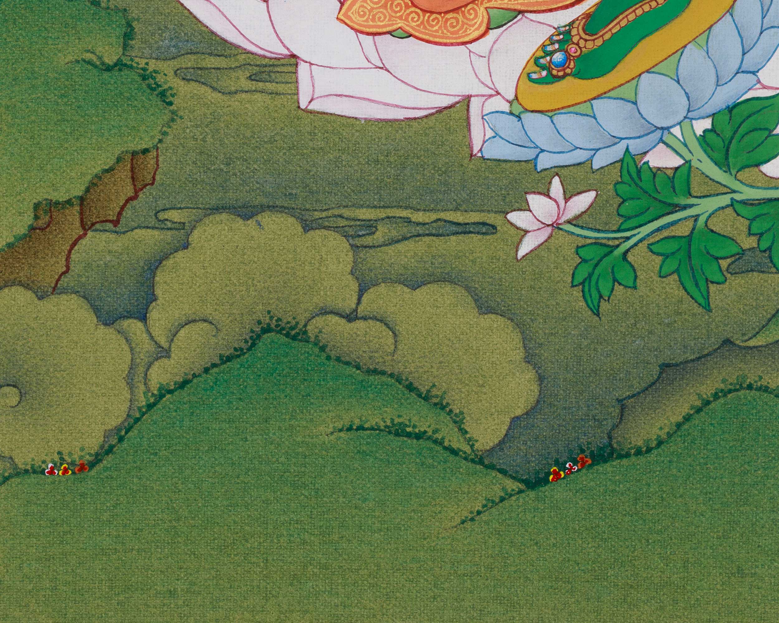Himalayan Thangka of Shyama Tara | Mother of All Buddha Green Tara