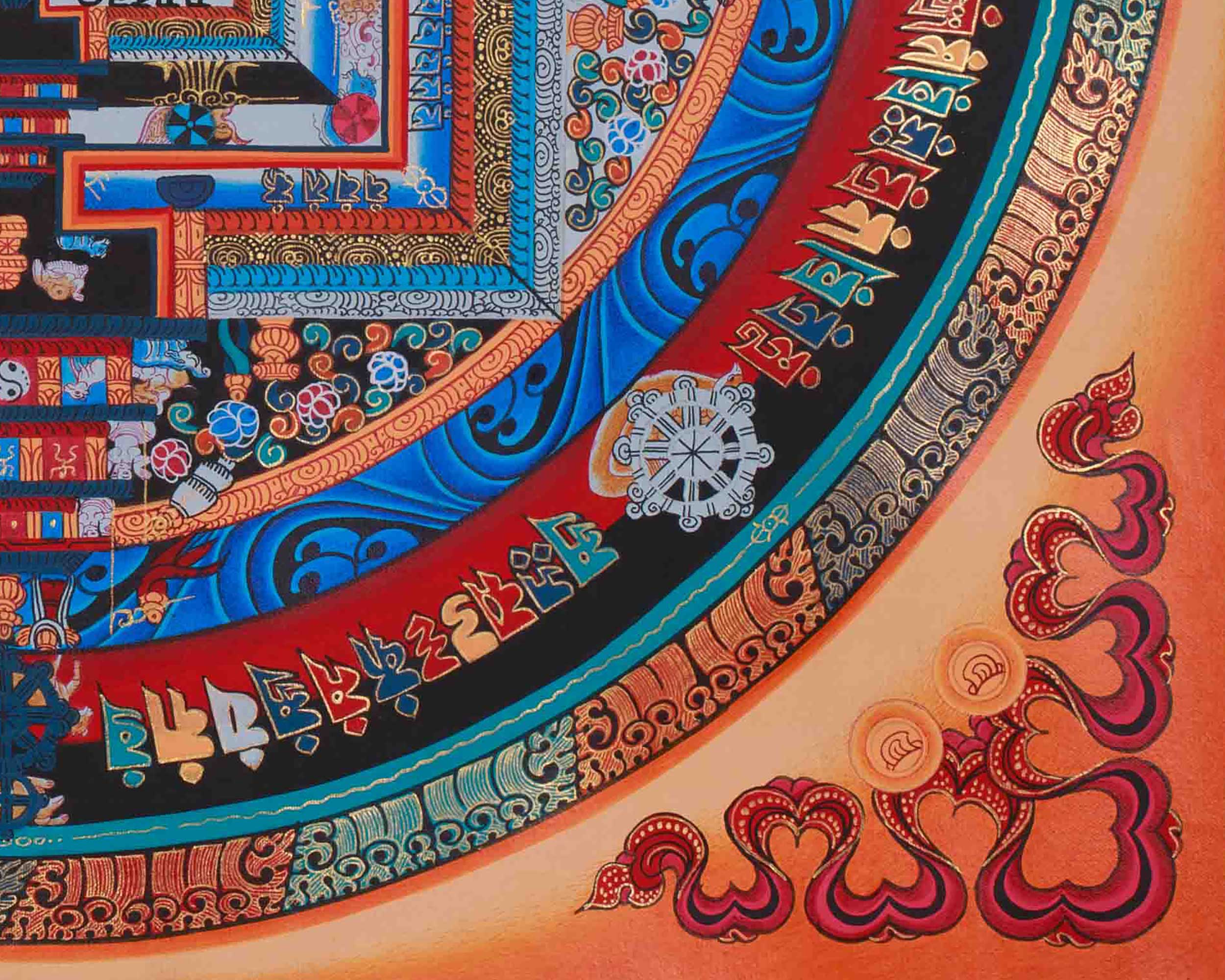 Vajrayana Kalachakra Mandala Art | Wheel of Time Buddhist Thangka