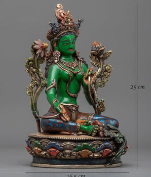 Hued Green Tara Statue | Embrace Divine Protection and Compassion