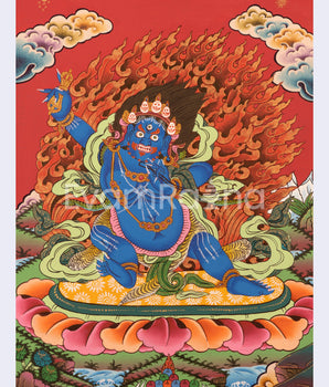 Original Hand Painted Vajrapani Bodhisattva Thangka