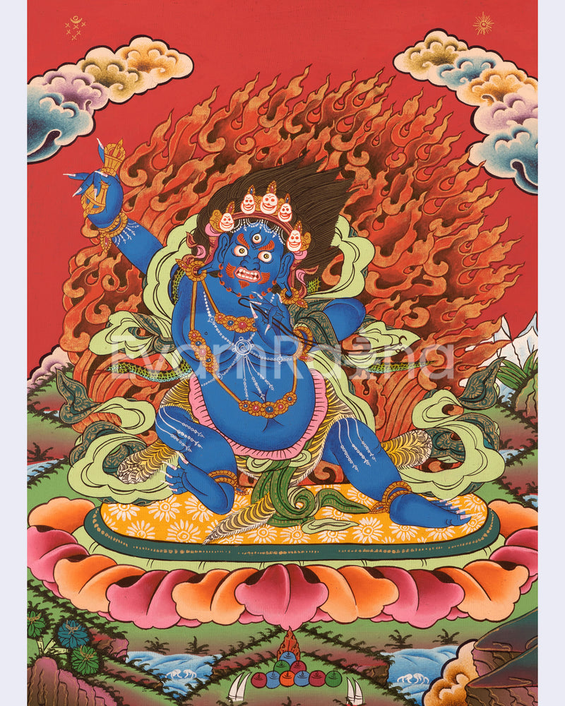 Original Hand Painted Vajrapani Bodhisattva Thangka