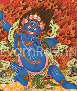 Original Hand Painted Vajrapani Bodhisattva Thangka | Tibetan Wrathful Bodhisattva Painting