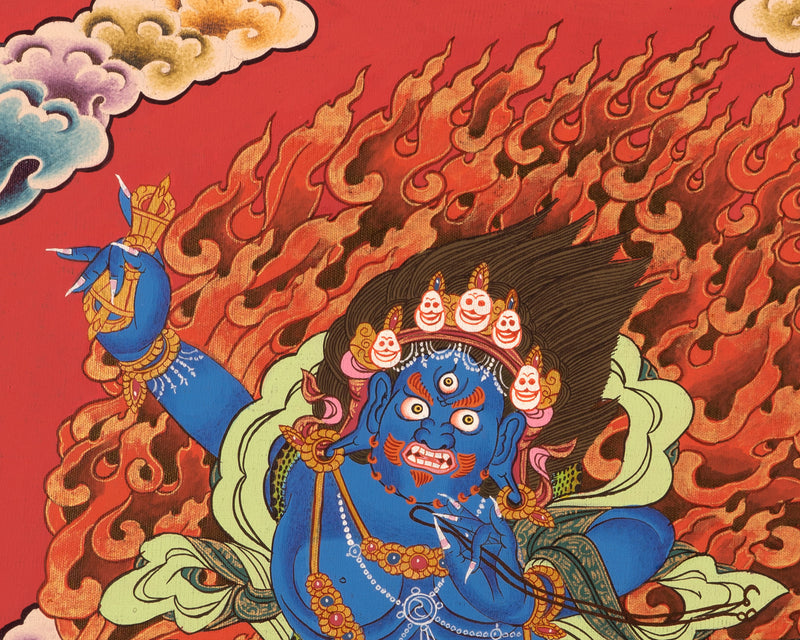 Original Hand Painted Vajrapani Bodhisattva Thangka | Tibetan Wrathful Bodhisattva Painting