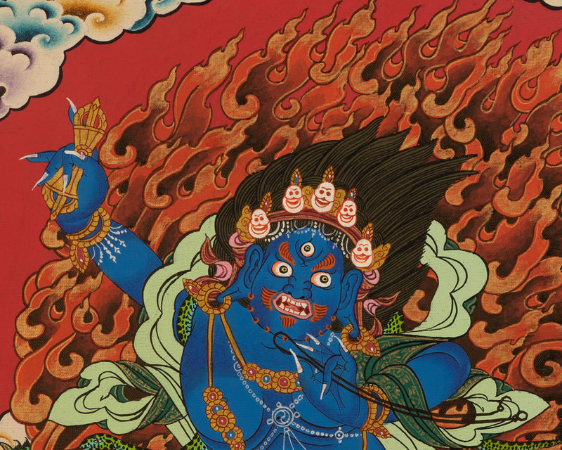 Original Hand Painted Vajrapani Bodhisattva Thangka | Tibetan Wrathful Bodhisattva Painting