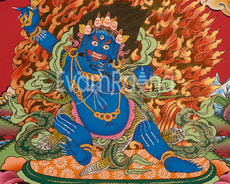 Original Hand Painted Vajrapani Bodhisattva Thangka | Tibetan Wrathful Bodhisattva Painting