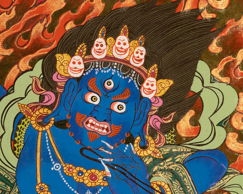 Original Hand Painted Vajrapani Bodhisattva Thangka | Tibetan Wrathful Bodhisattva Painting