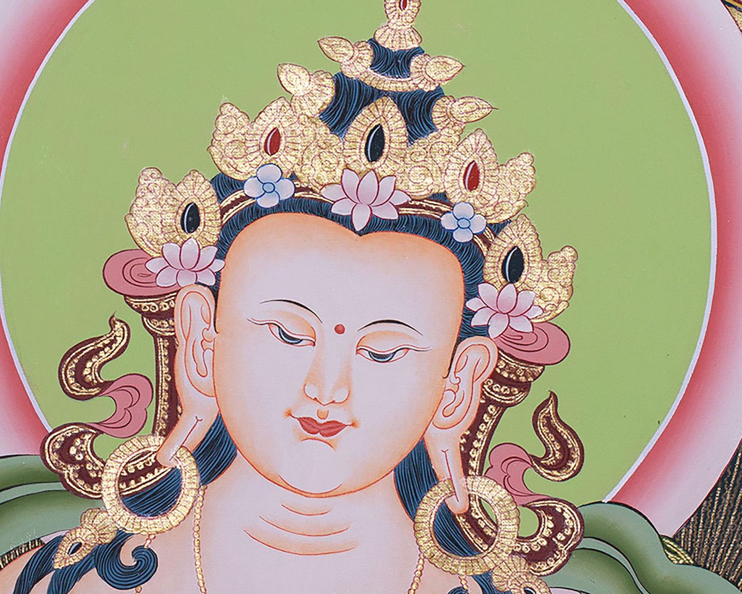 Hand-Painted Vajrasattva Deity Thangka | Symbol of Purification and Healing