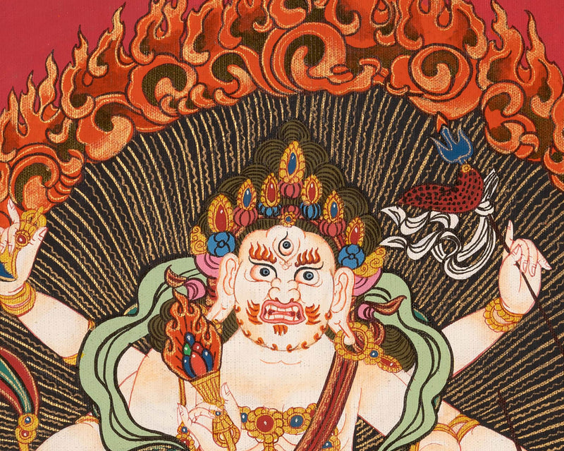 6 Armed Mahakala Thangka | Buddhist Wrathful Deity Painting