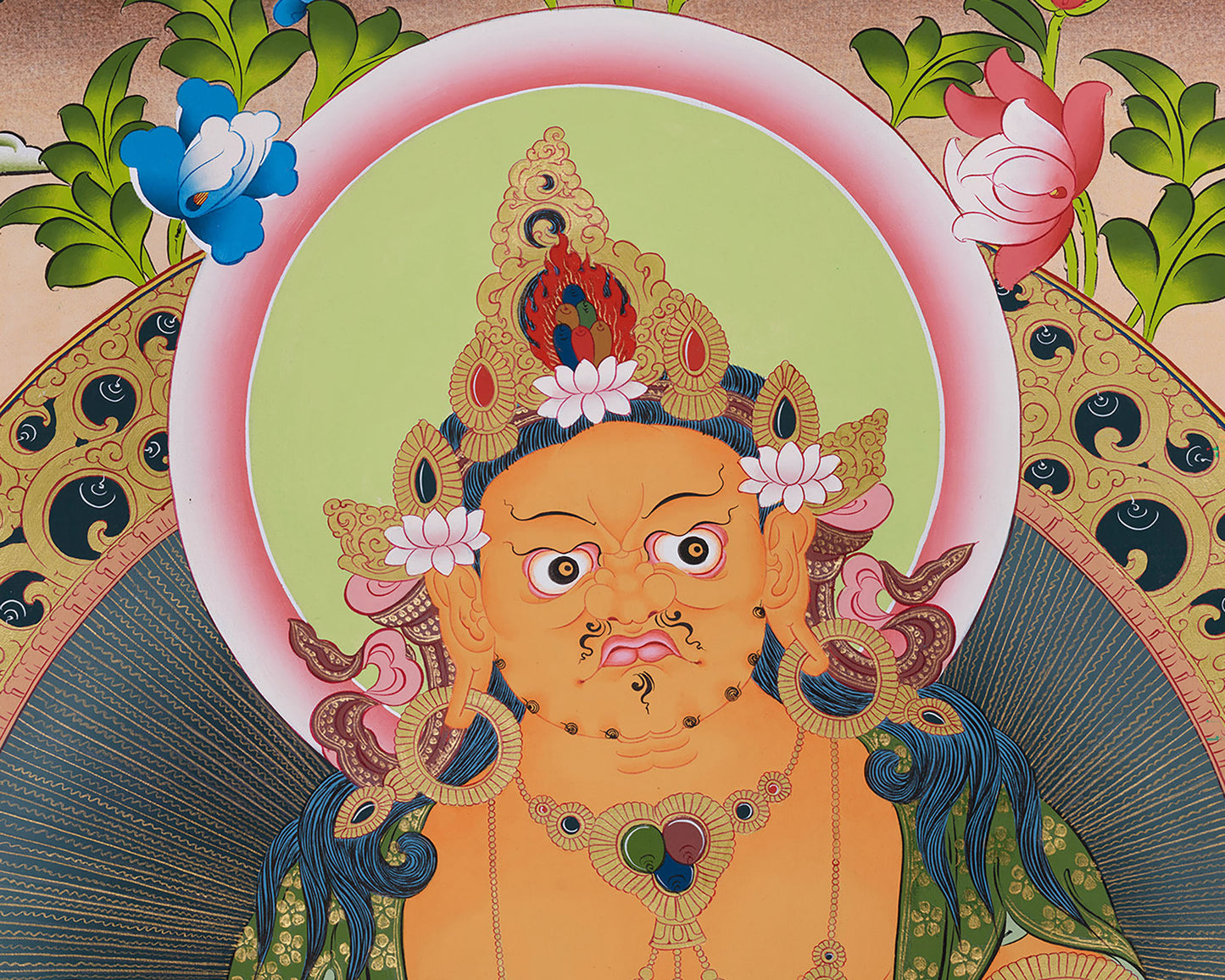 Dzambala Wealth Deity Thangka Painting | Kubera God of Wealth