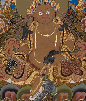 Dzambala Tibetan Thangka | Traditional Himalayan Buddhist Painting