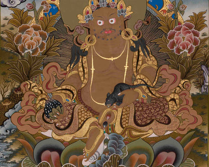 Dzambala Tibetan Thangka | Traditional Himalayan Buddhist Painting