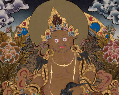 Dzambala Tibetan Thangka | Traditional Himalayan Buddhist Painting