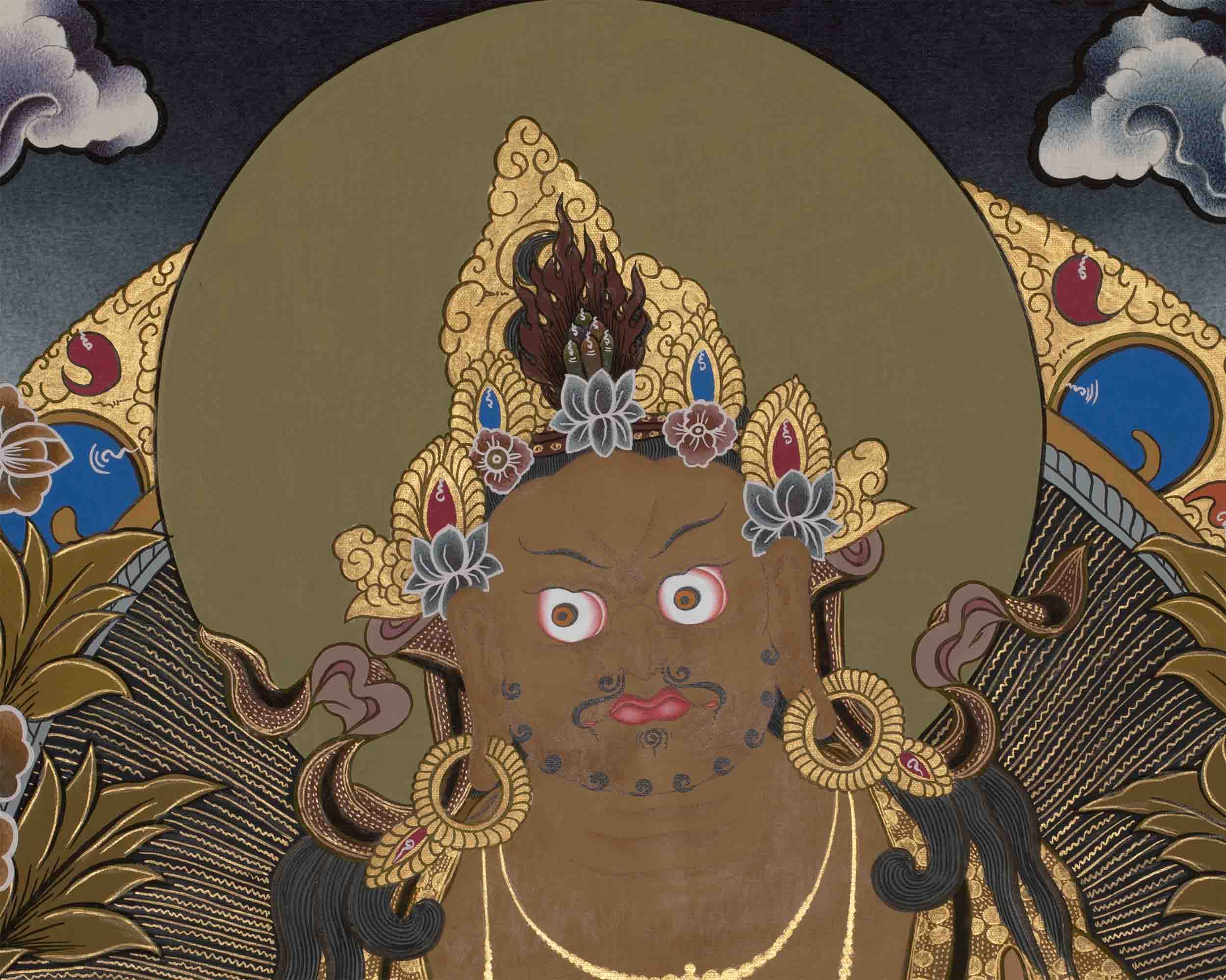 Dzambala Tibetan Thangka | Traditional Himalayan Buddhist Painting