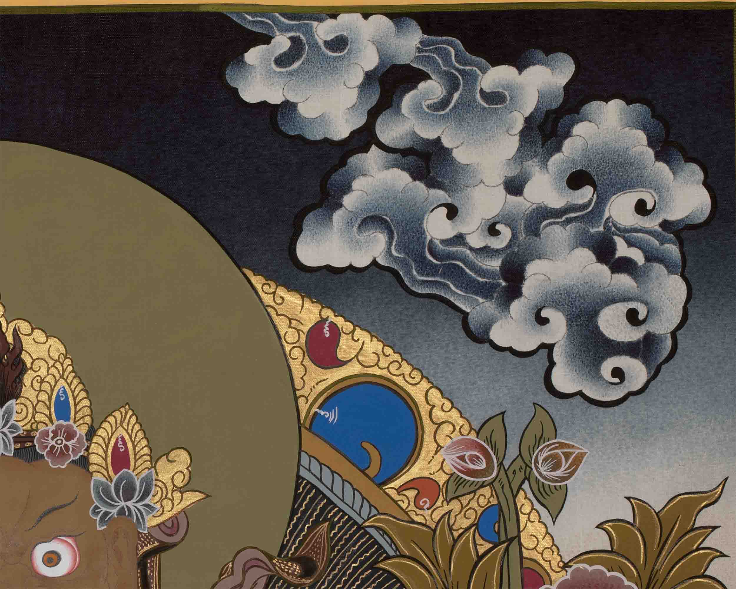 Dzambala Tibetan Thangka | Traditional Himalayan Buddhist Painting