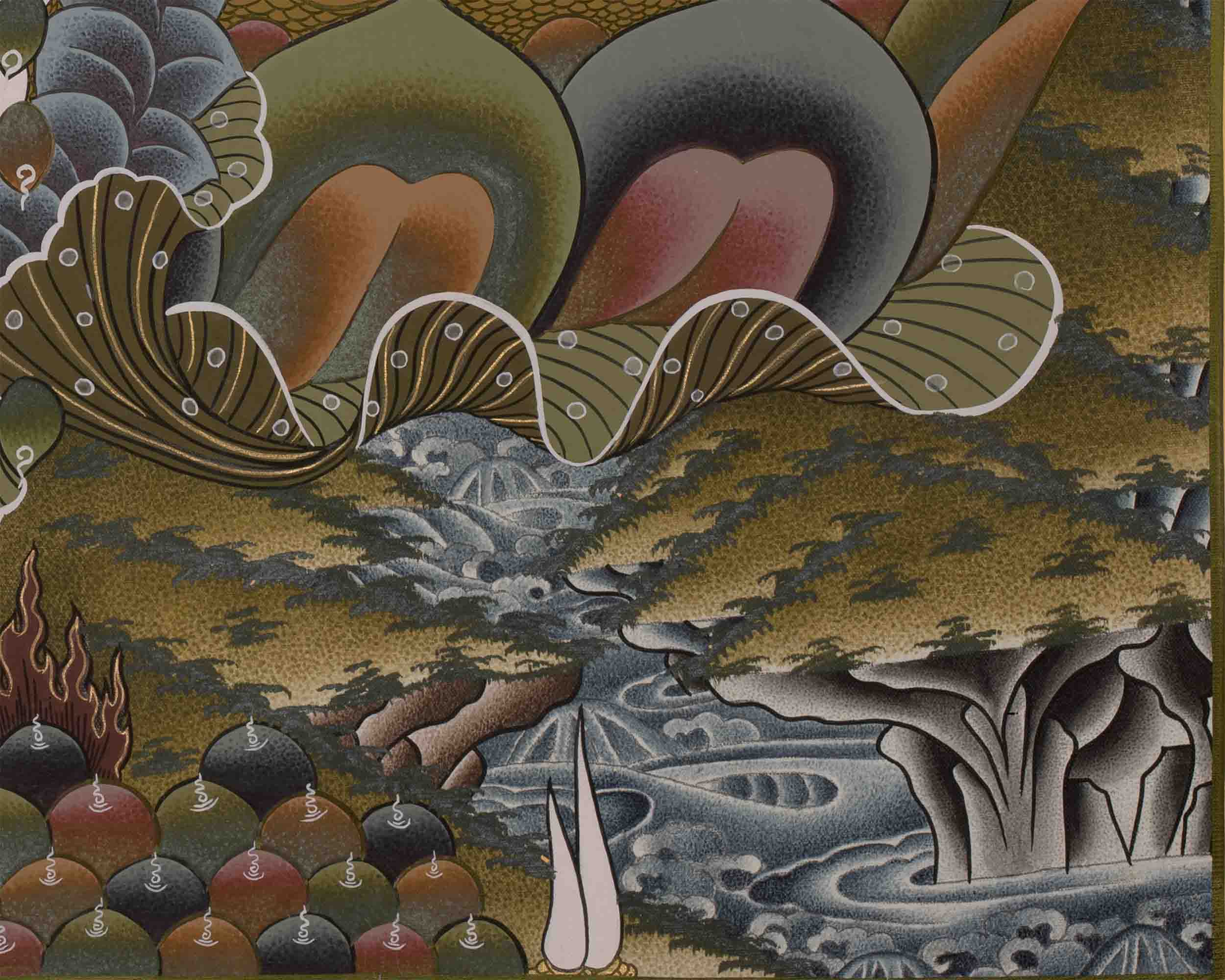 Dzambala Tibetan Thangka | Traditional Himalayan Buddhist Painting