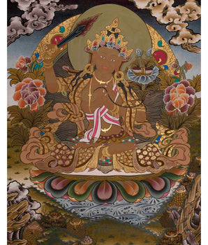 Arya Bodhisattva Manjushri Thanka | Canvas Painting For Wall Hanging
