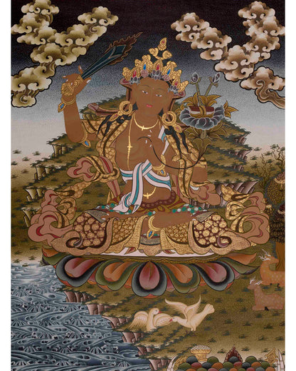 Arya Bodhisattva Manjushri Thanka | Canvas Painting For Wall Hanging