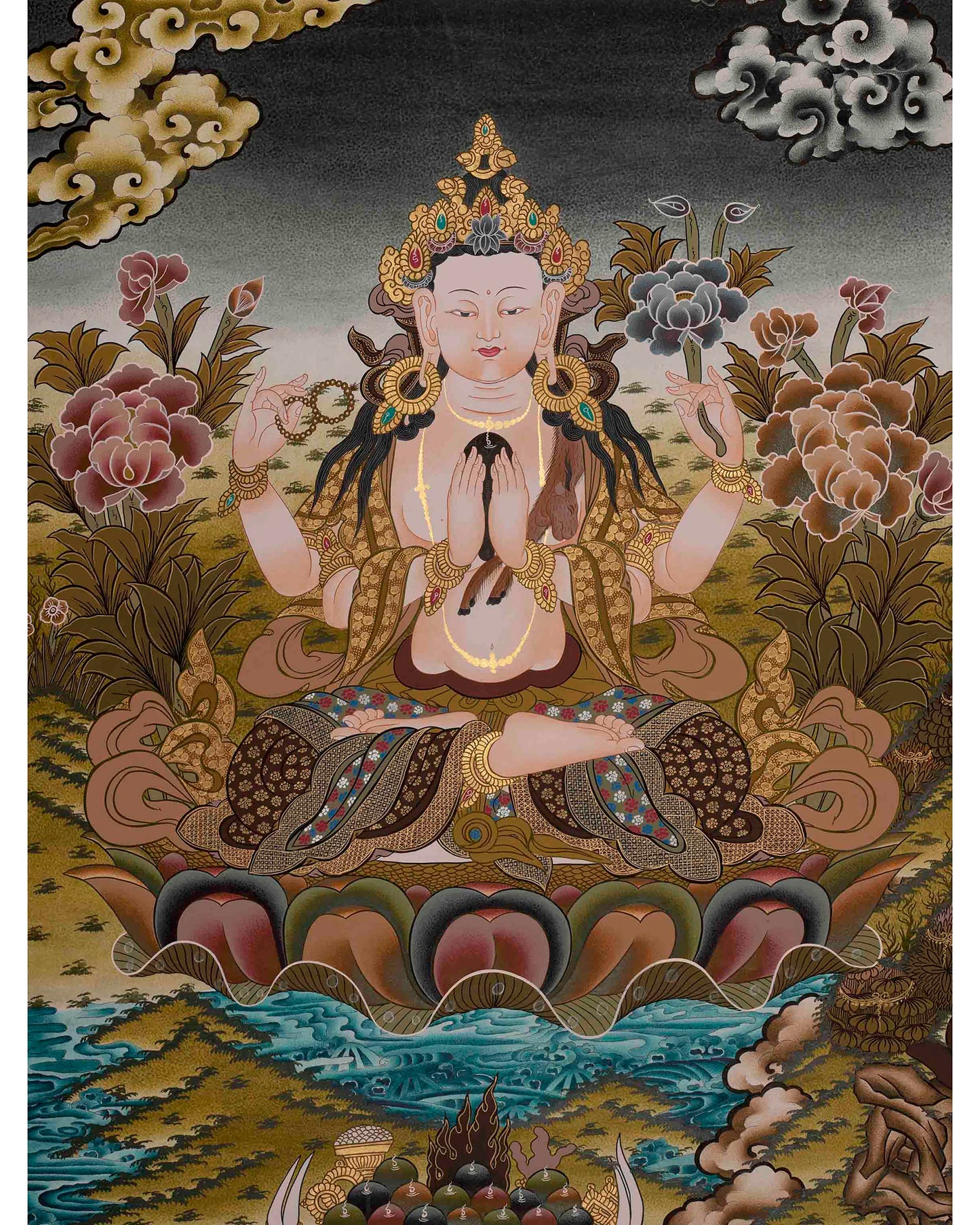 Four Armed Chengrezig Thanka