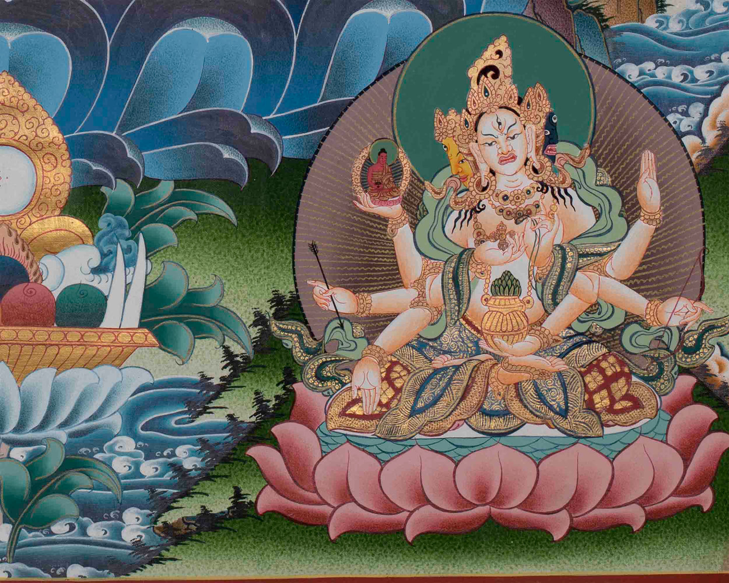 Authentic White Tara Thangka |  Hand-Painted Buddhist Art