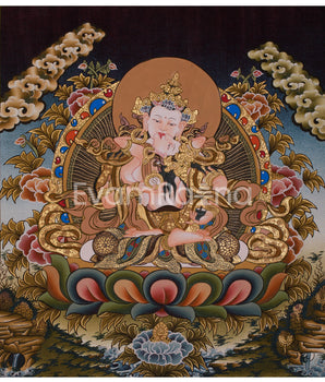 Hand-Painted Heruka Vajrasattva and Consort Thangka