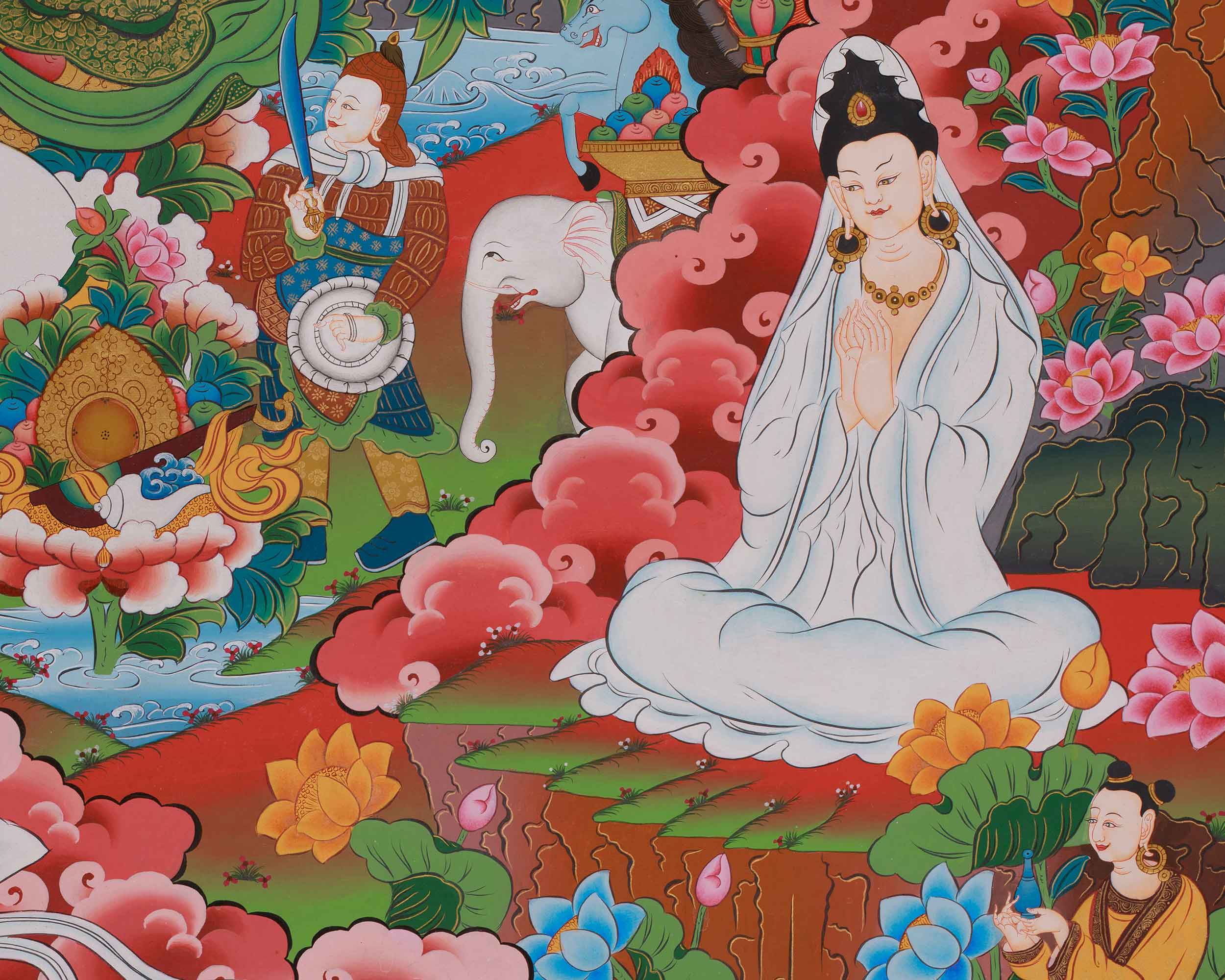Tibetan Art of 1000 Armed Chenrezig | Compassion and Protection Deity
