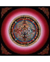 Kalachakra Mandala Thangka With Warm Halo Around
