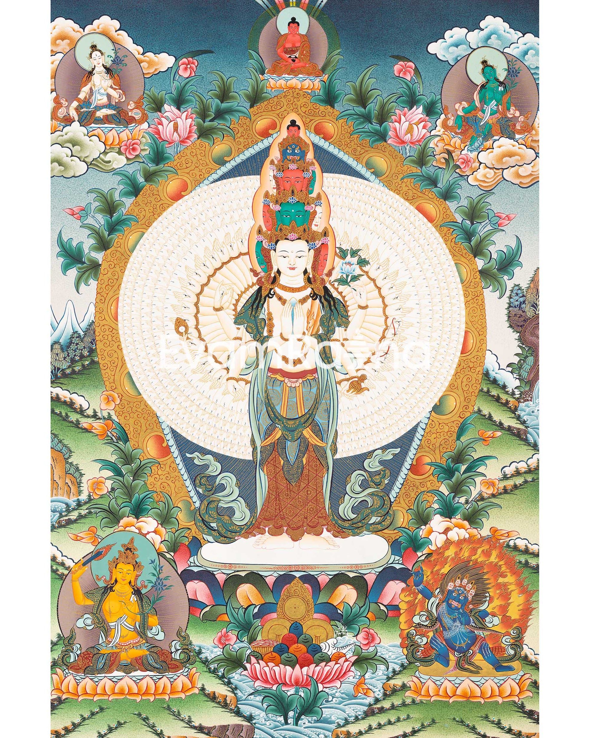 1000 Armed Avalokiteshvara Thangka