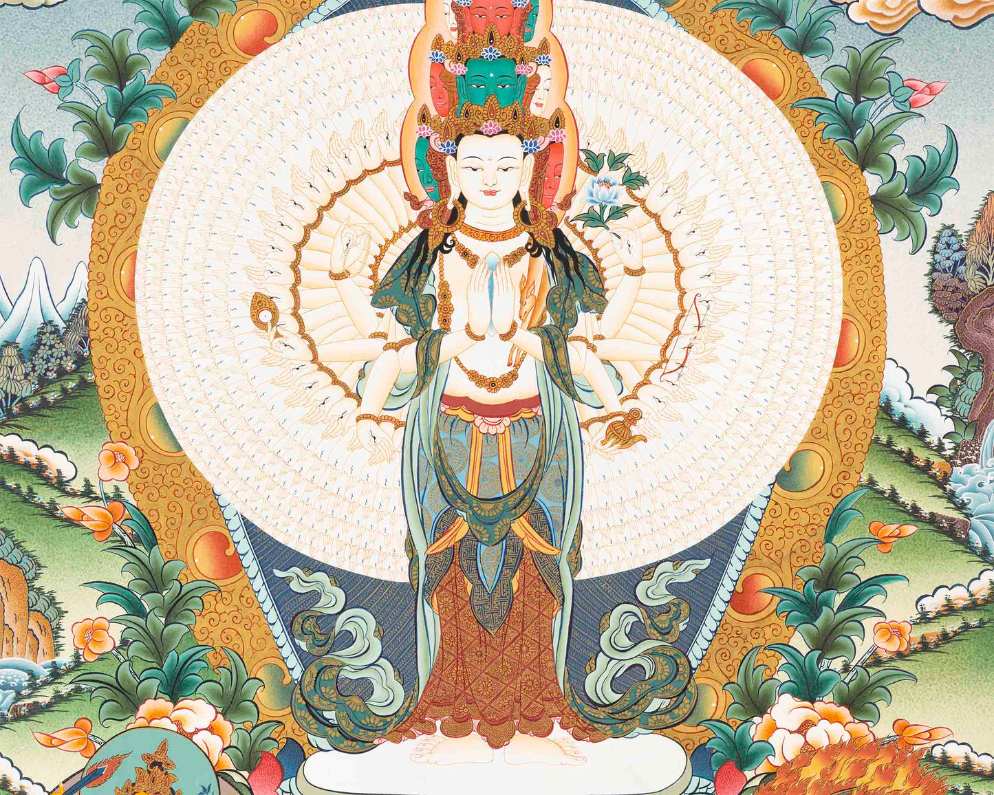 1000 Armed Avalokiteshvara Thangka | Tibetan Wall Hanging