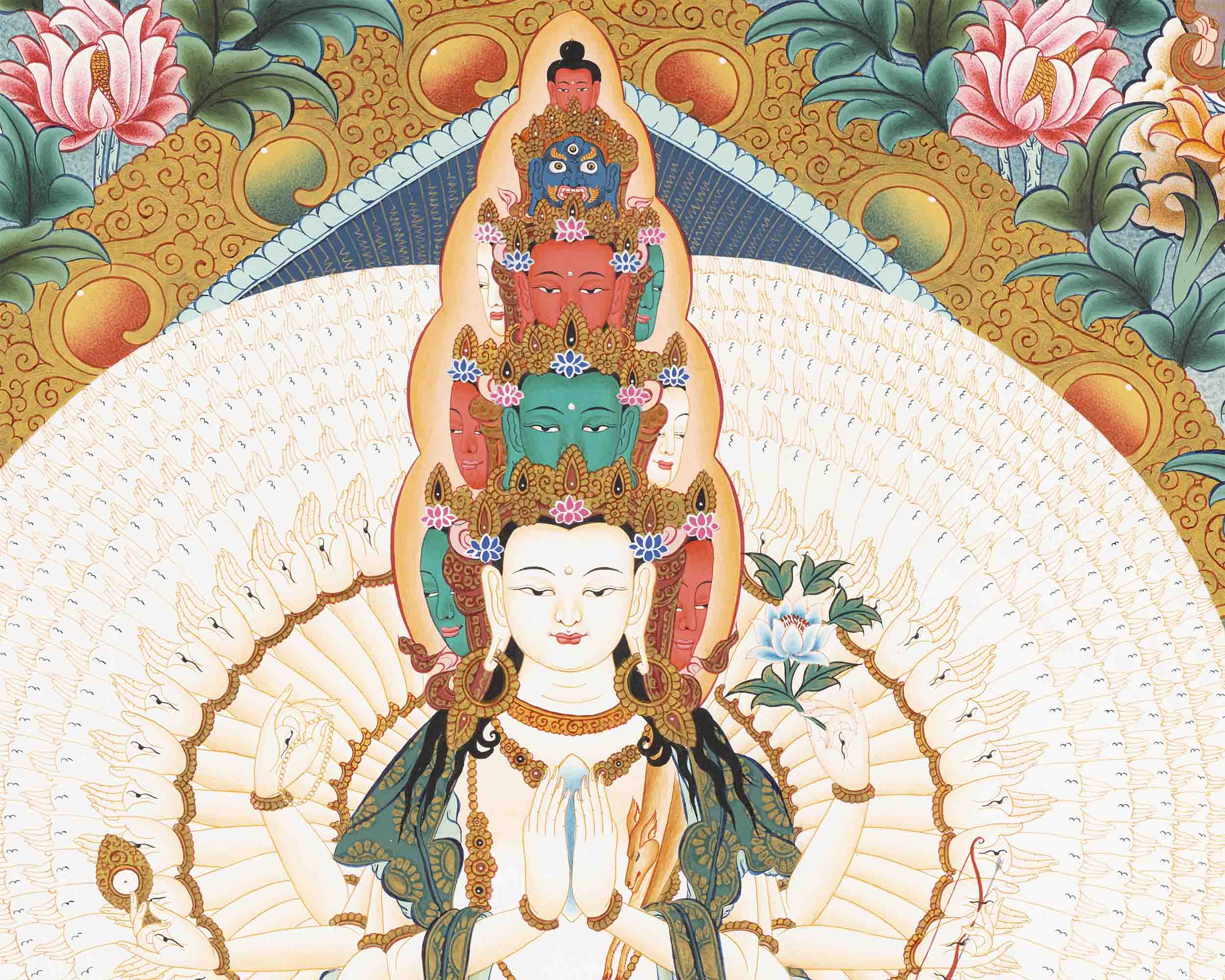 1000 Armed Avalokiteshvara Thangka | Tibetan Wall Hanging