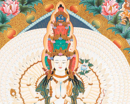 1000 Armed Avalokiteshvara Thangka | Tibetan Wall Hanging