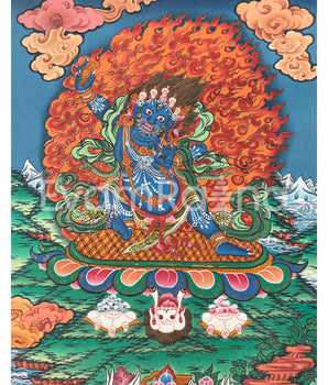 Wrathful Deity Vajrapani Thangka