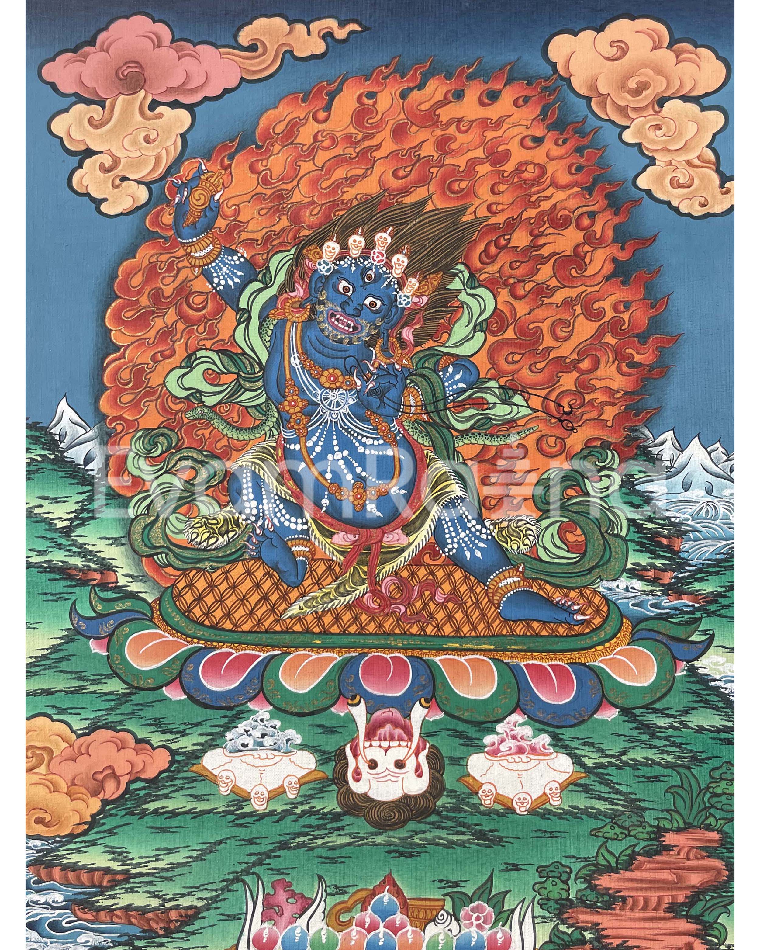 Wrathful Deity Vajrapani Thangka