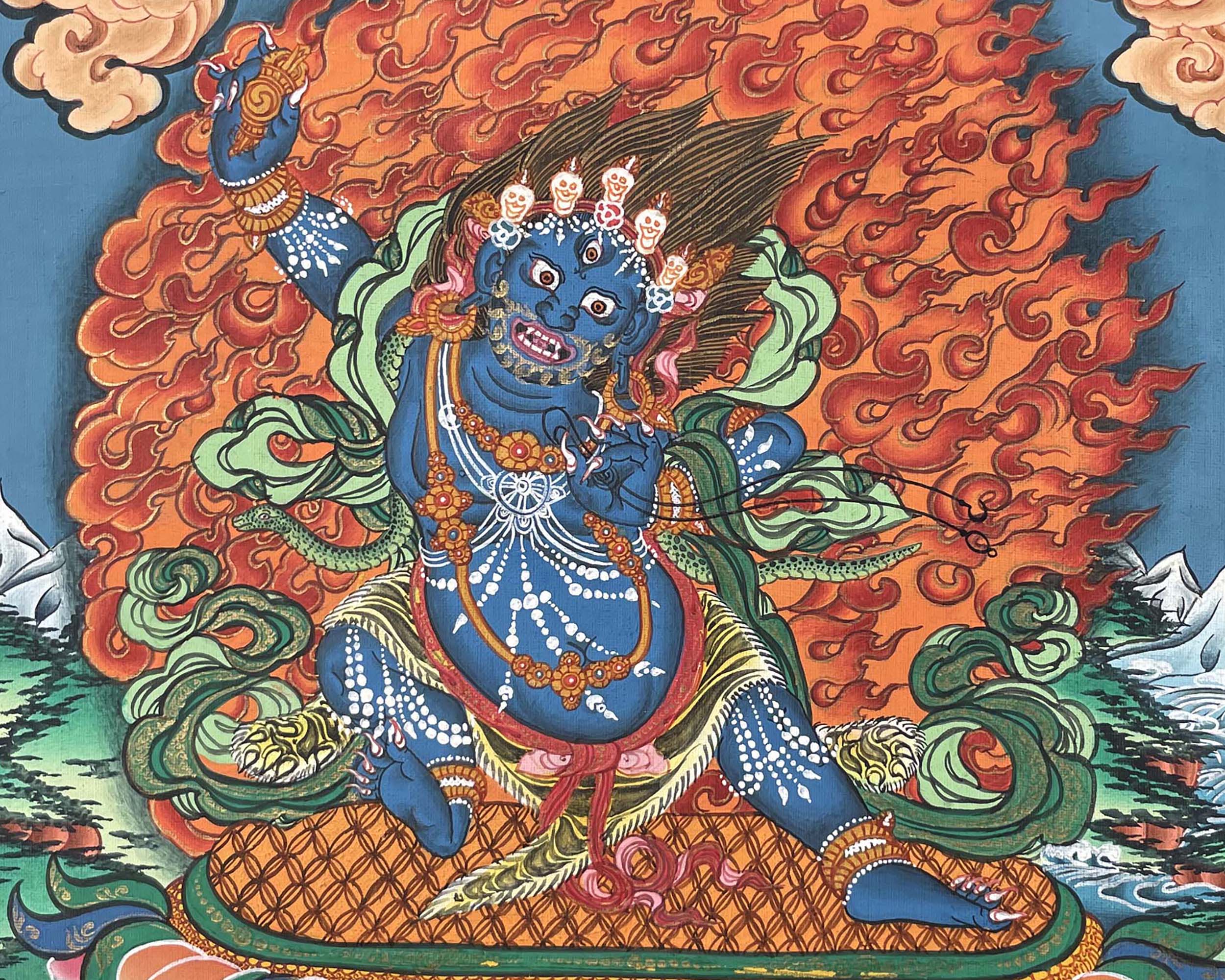 Wrathful Deity, Vajrapani Thangka | The Dharma Protector