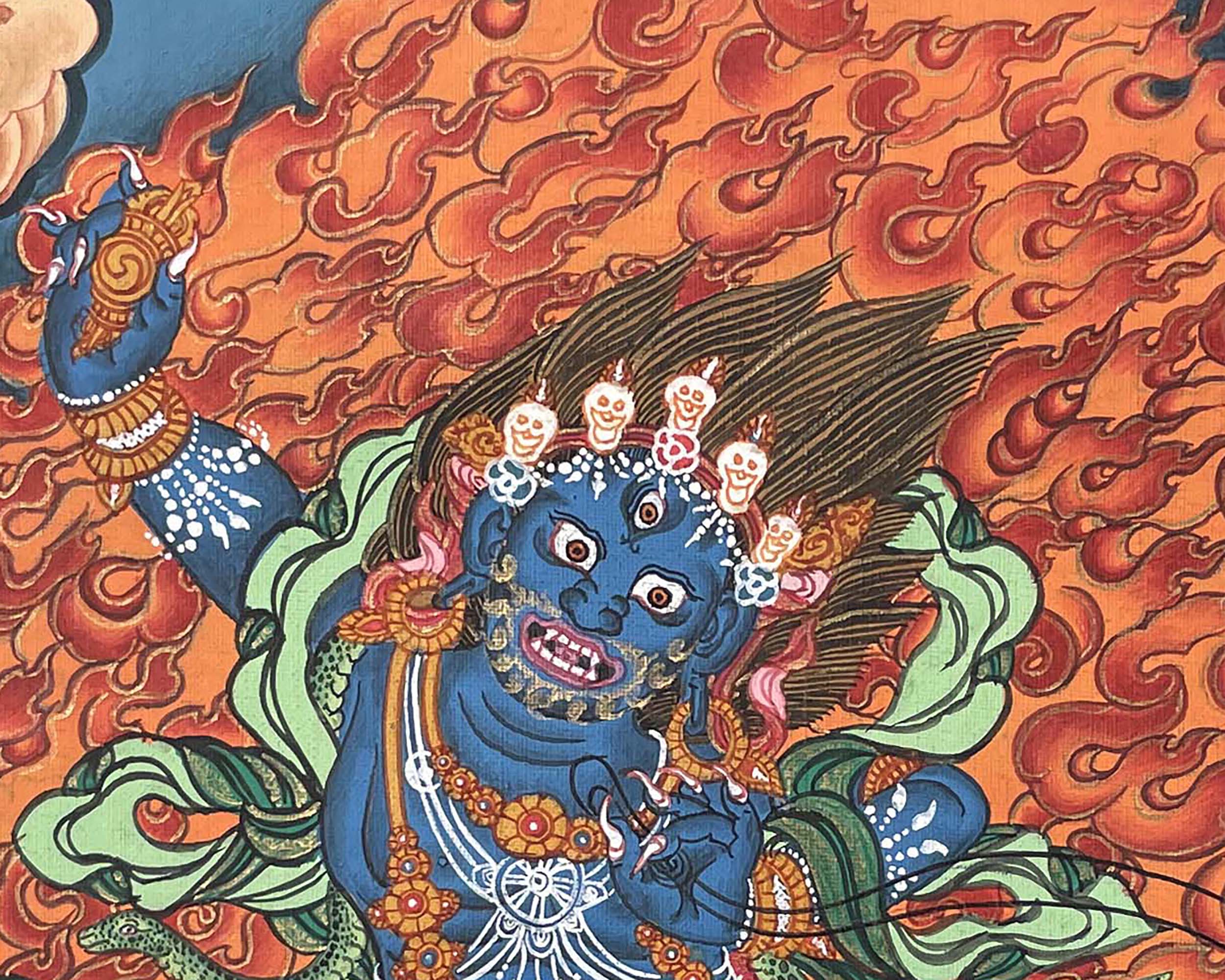 Wrathful Deity, Vajrapani Thangka | The Dharma Protector