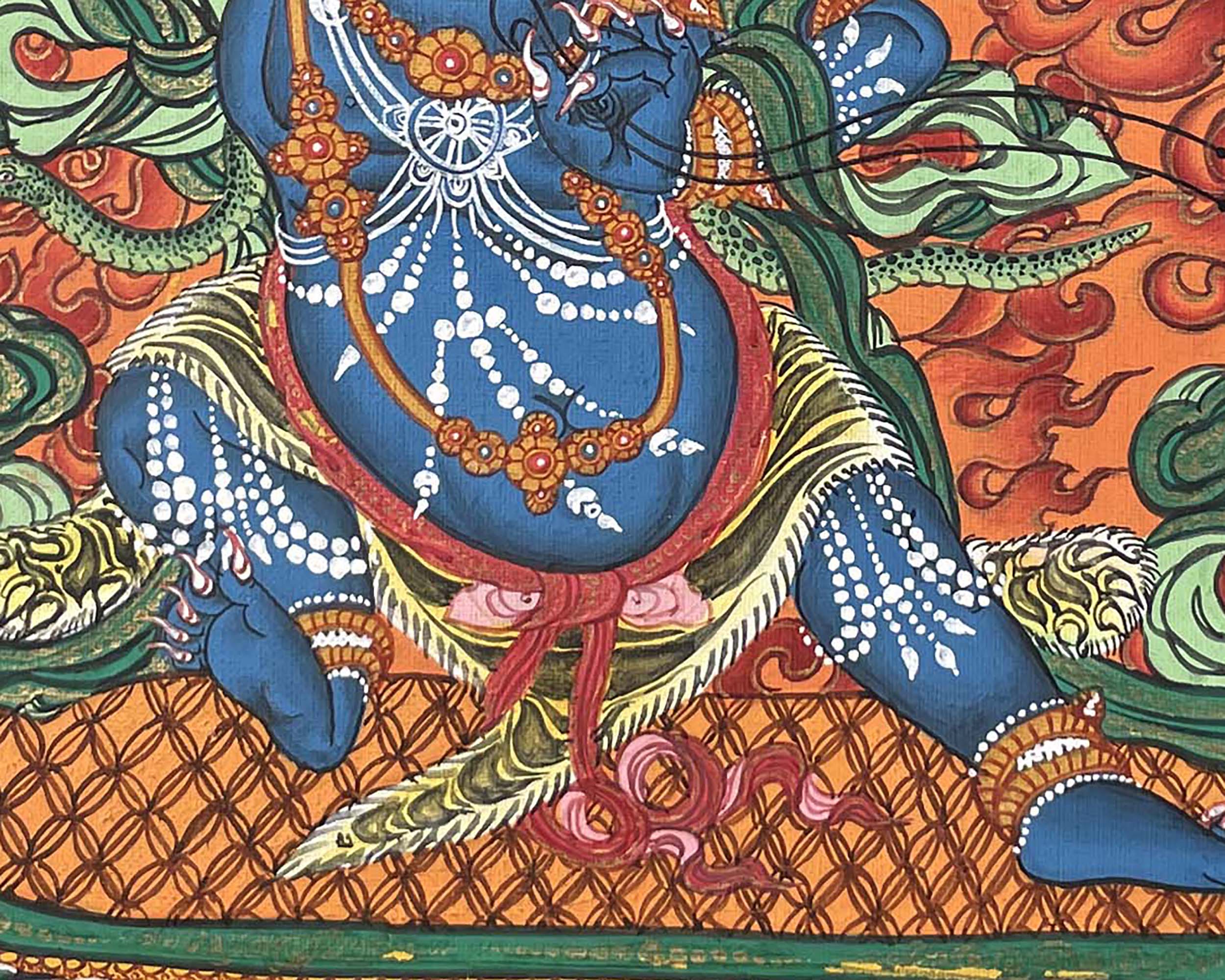 Wrathful Deity, Vajrapani Thangka | The Dharma Protector