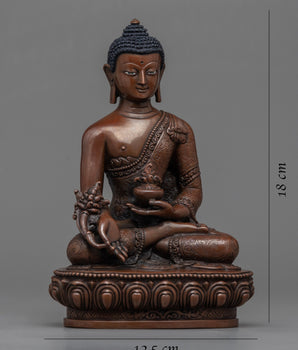Medicine Buddha Statue for Healing | Buddhist Oxidized Copper Statue