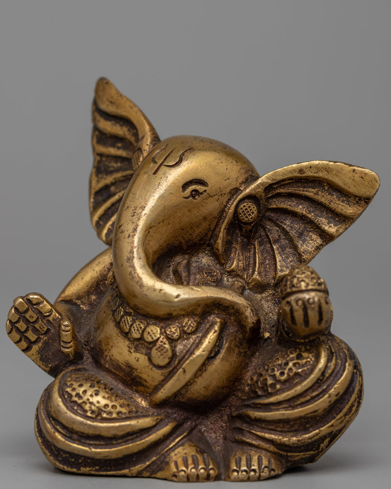 Ganesh Brass Statue | Serene Meditation Room Decor